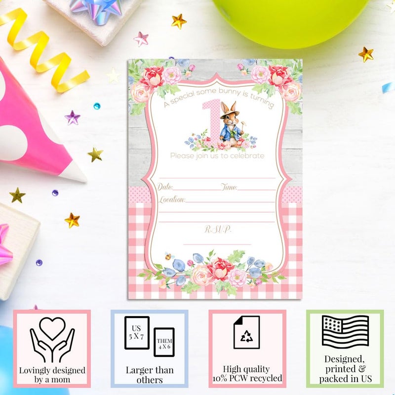 Amanda Creation Little Deer Woodland Birthday Party Invitations for Girls 20 5x7 Fill In Cards with Twenty White Envelopes by AmandaCreation - Image 3